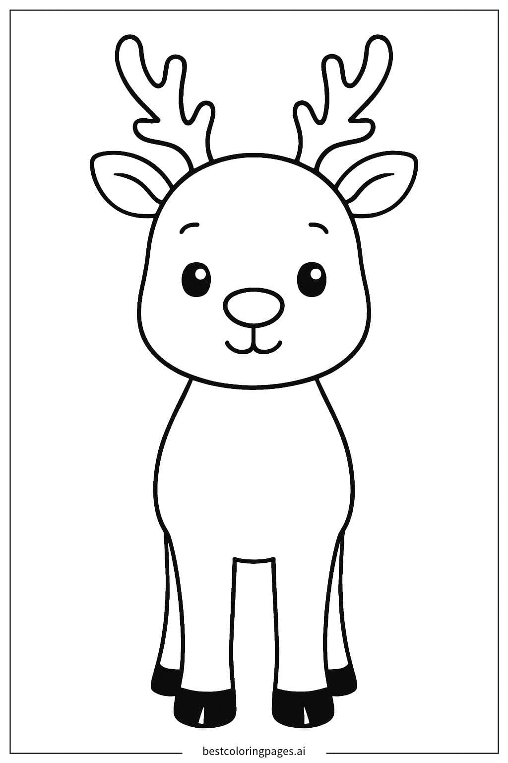 Um único rena em pé