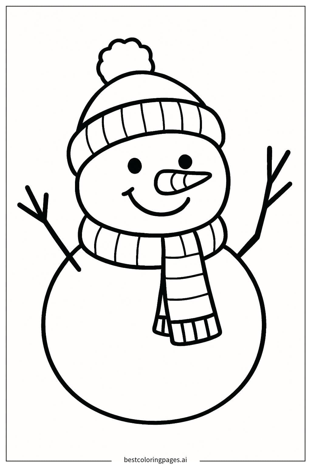 Boneco de Neve com Cachecol e Gorro