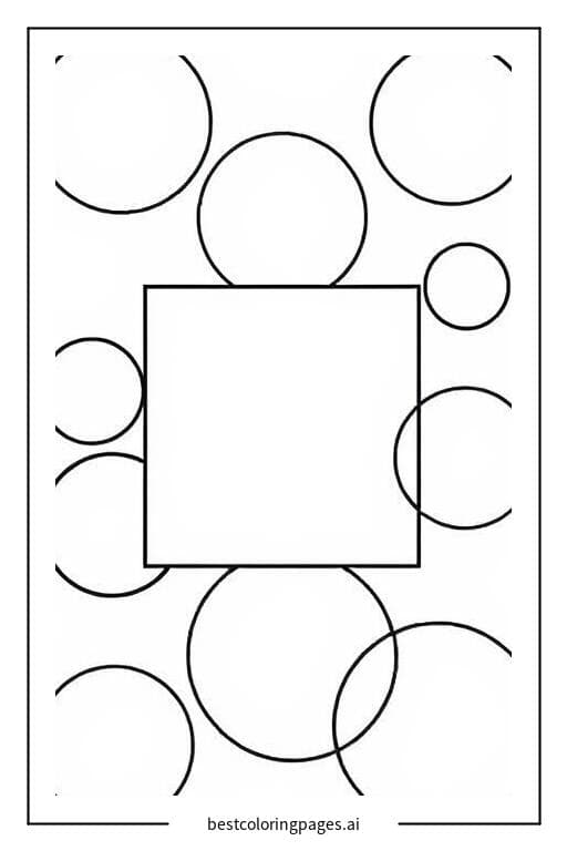 Disegni di Cerchio e Quadrato Astratti da Colorare