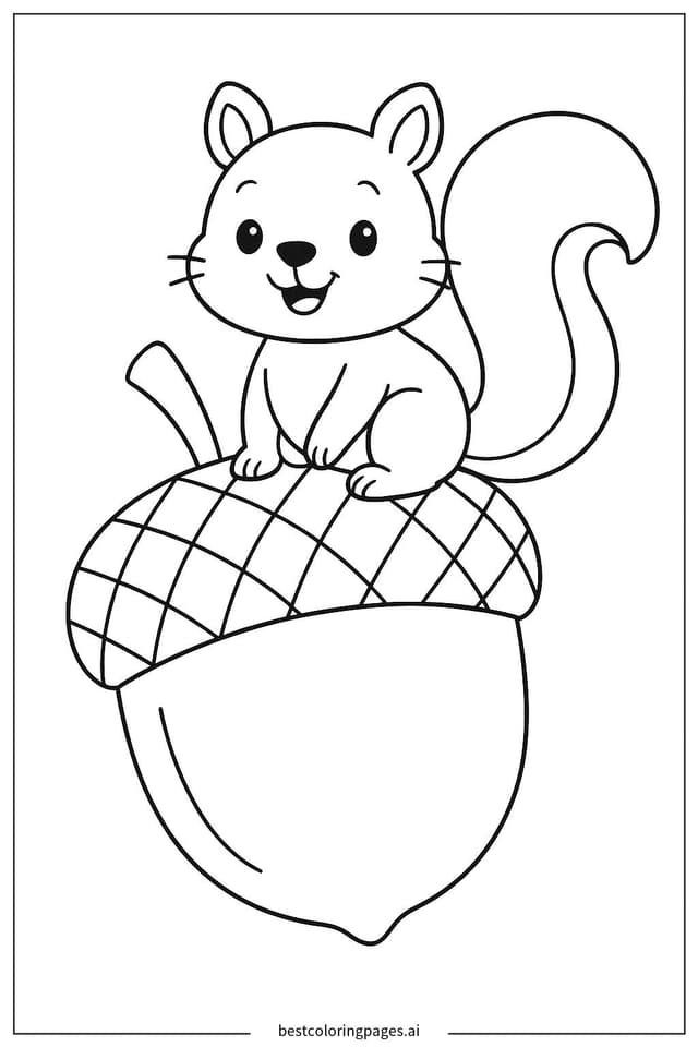 Eichel und Eichhörnchen Ausmalbilder