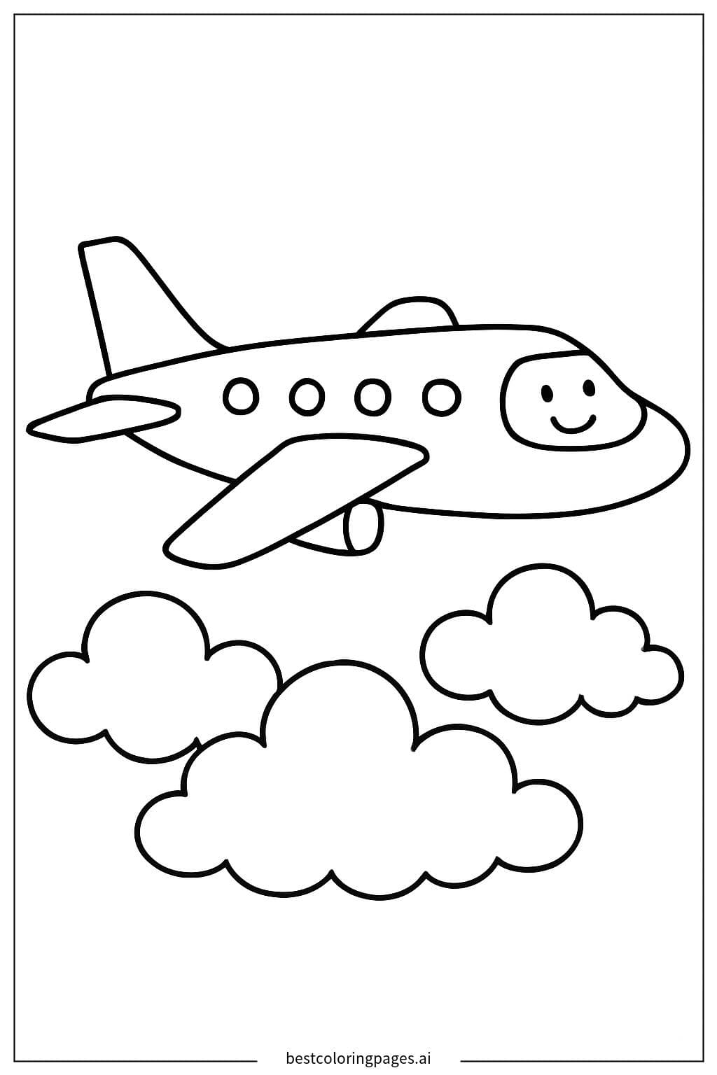 Avião voando acima das nuvens