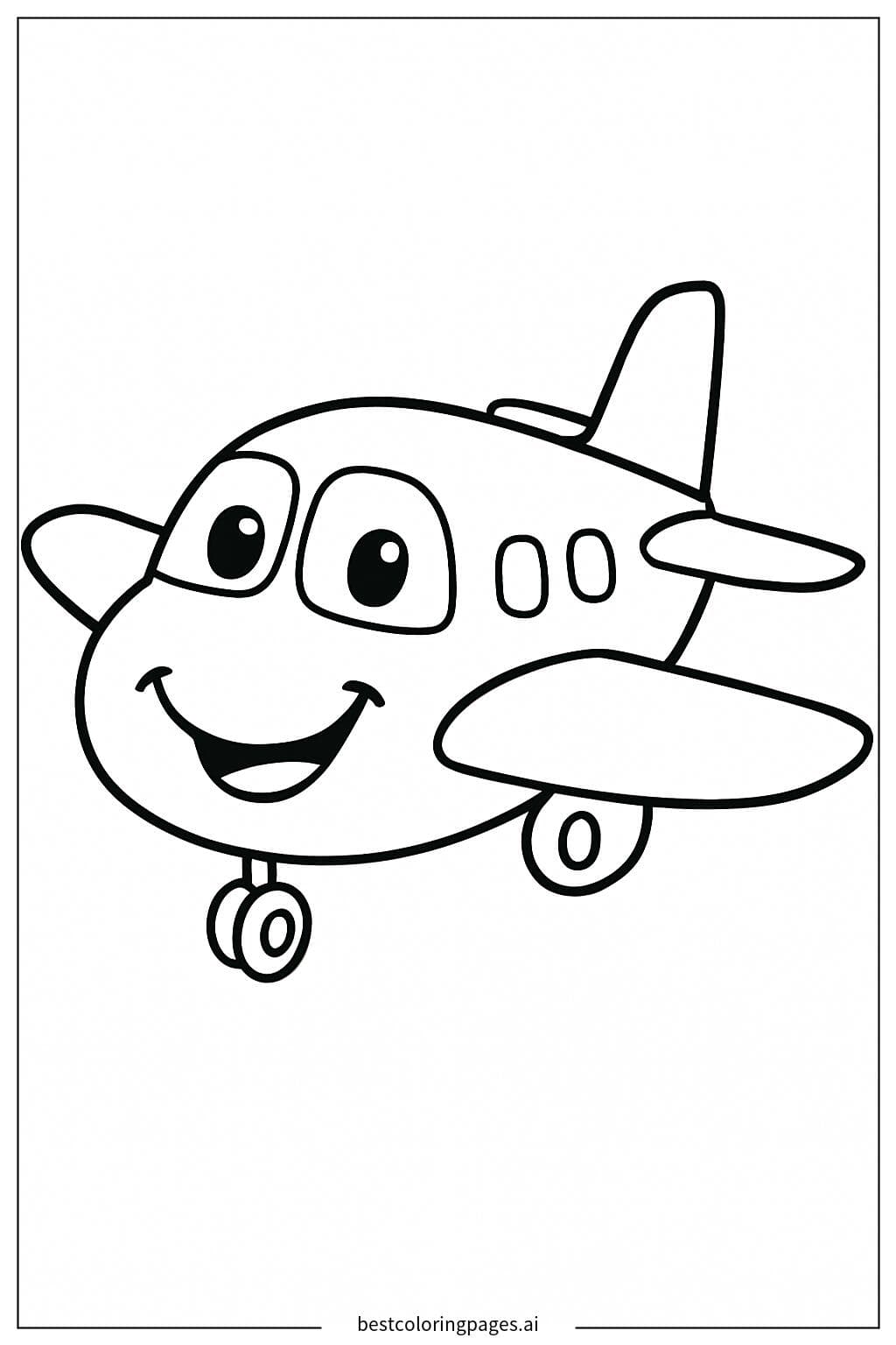 Avião com rosto sorridente