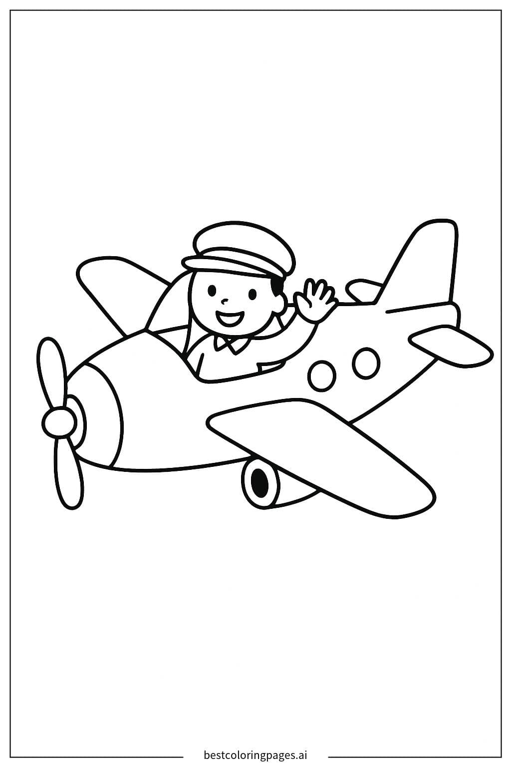 Avião com piloto acenando