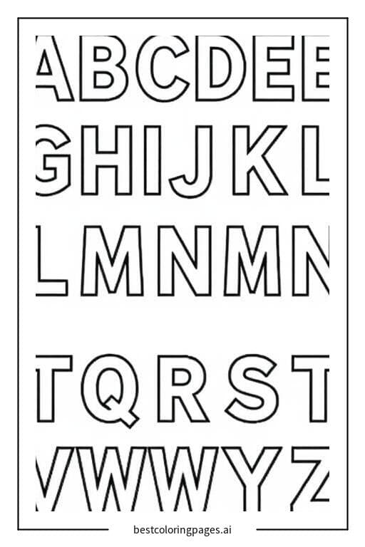 Alphabet Letters Coloring Page