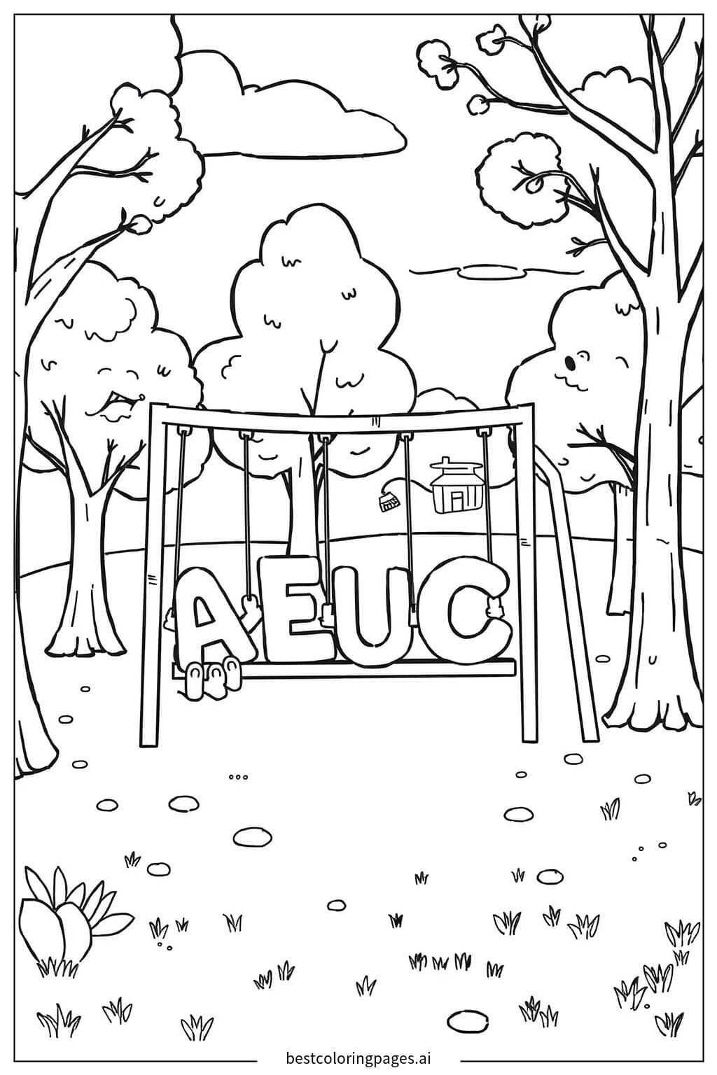 Alphabet-Buchstaben im Park spielen