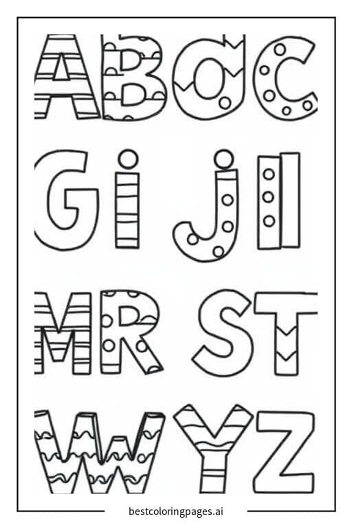 Fun Alphabet Letters with Simple Patterns