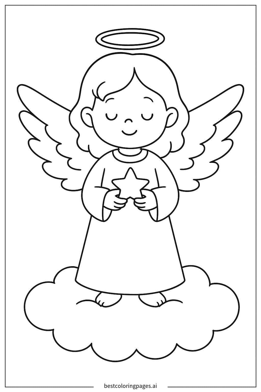 手捧小星星的天使