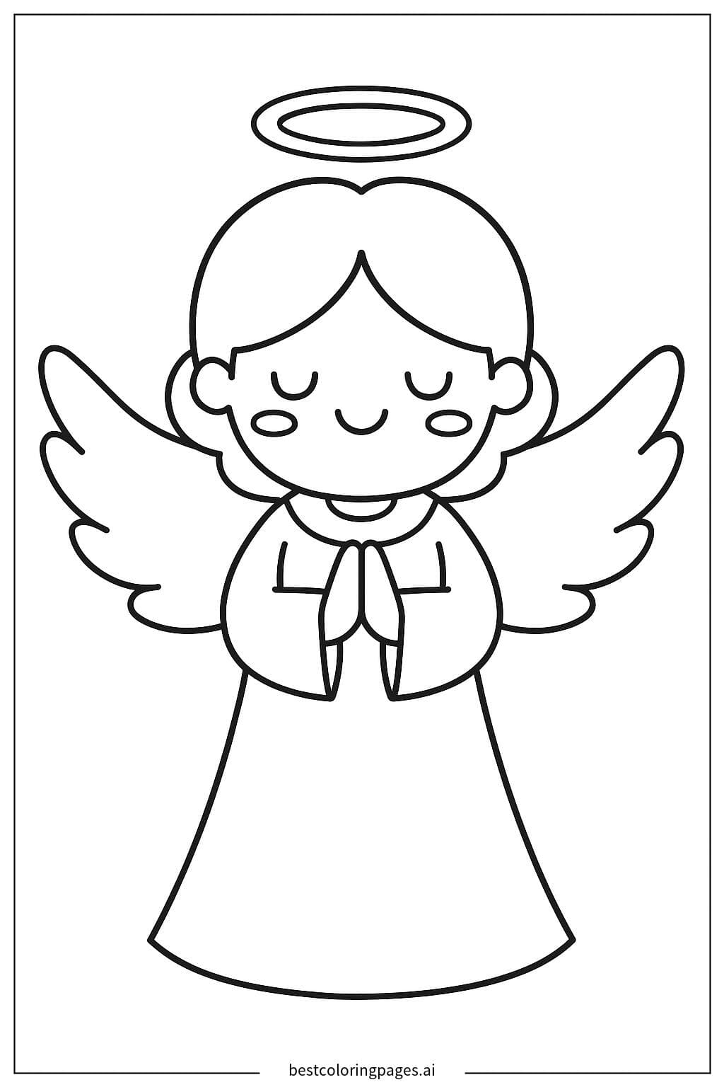 Anjo sorrindo com uma auréola