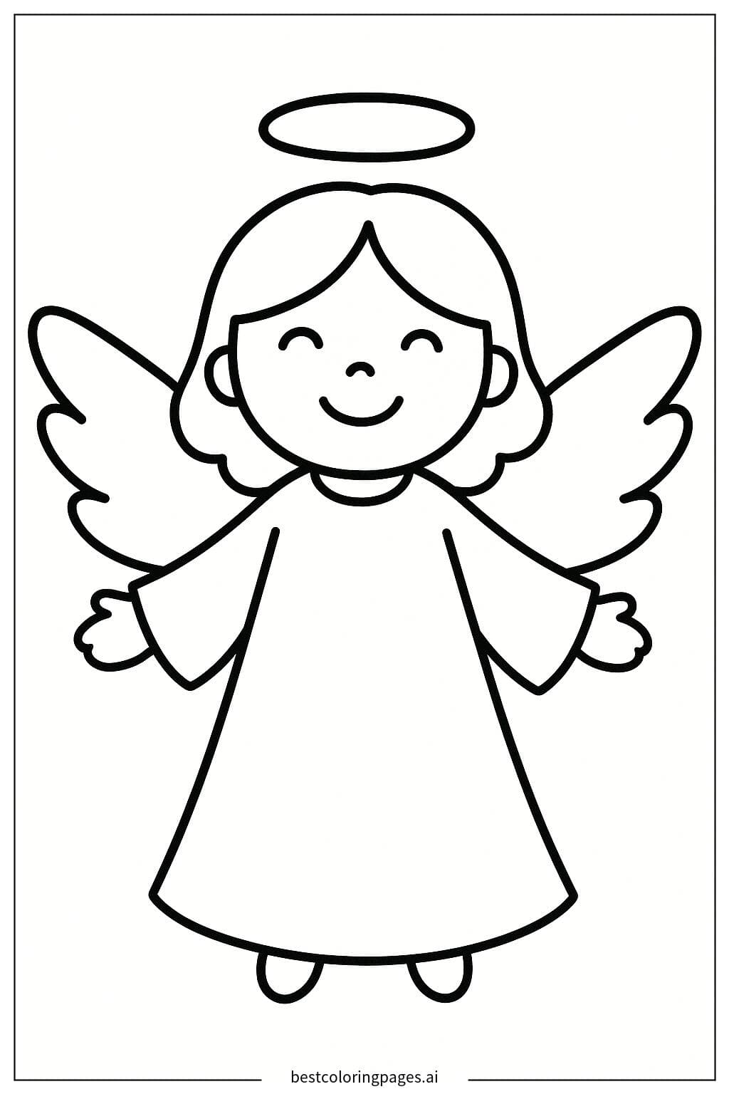 Smiling Angel Coloring Page
