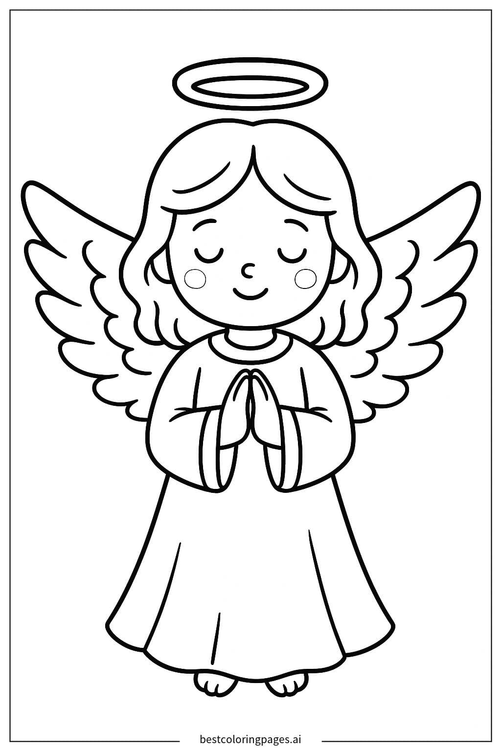 Anjo com asas abertas