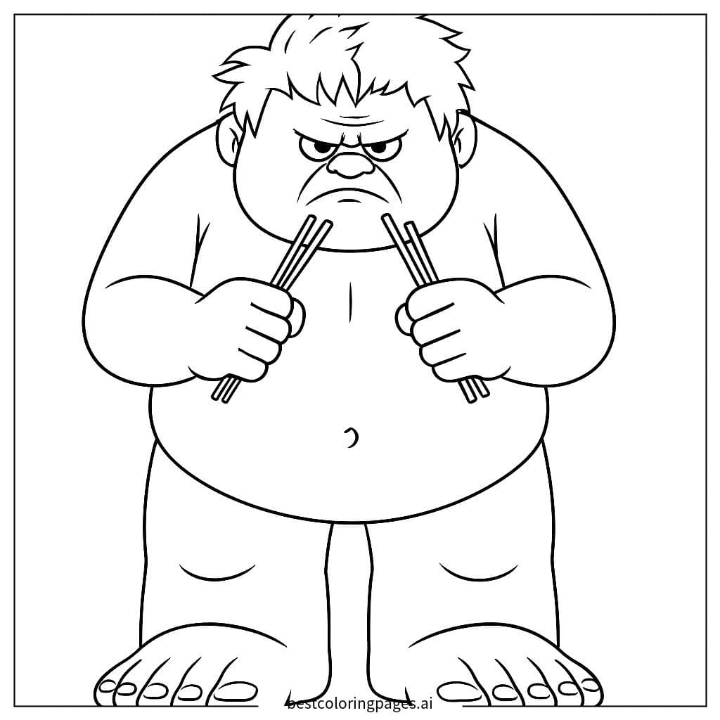 Frustrated Man with Chopsticks