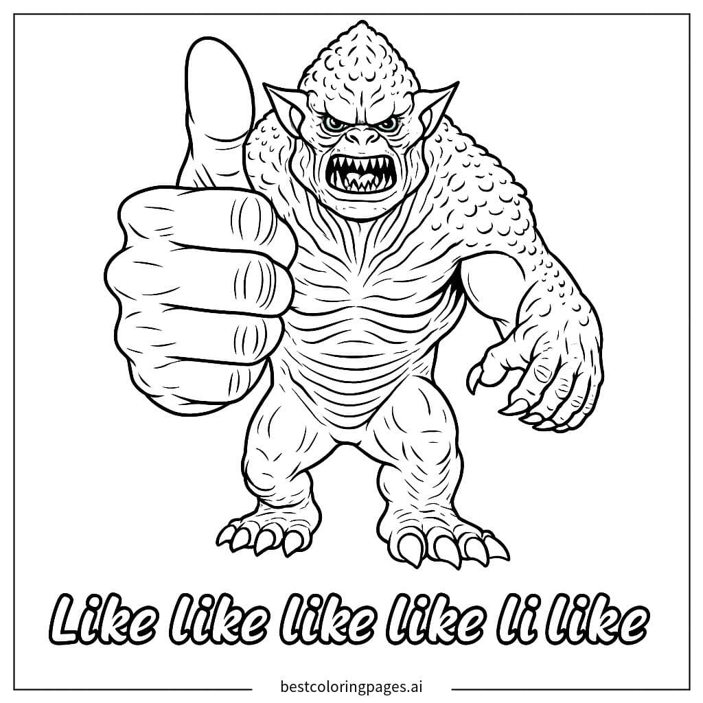 Fierce Monster with Thumbs Up