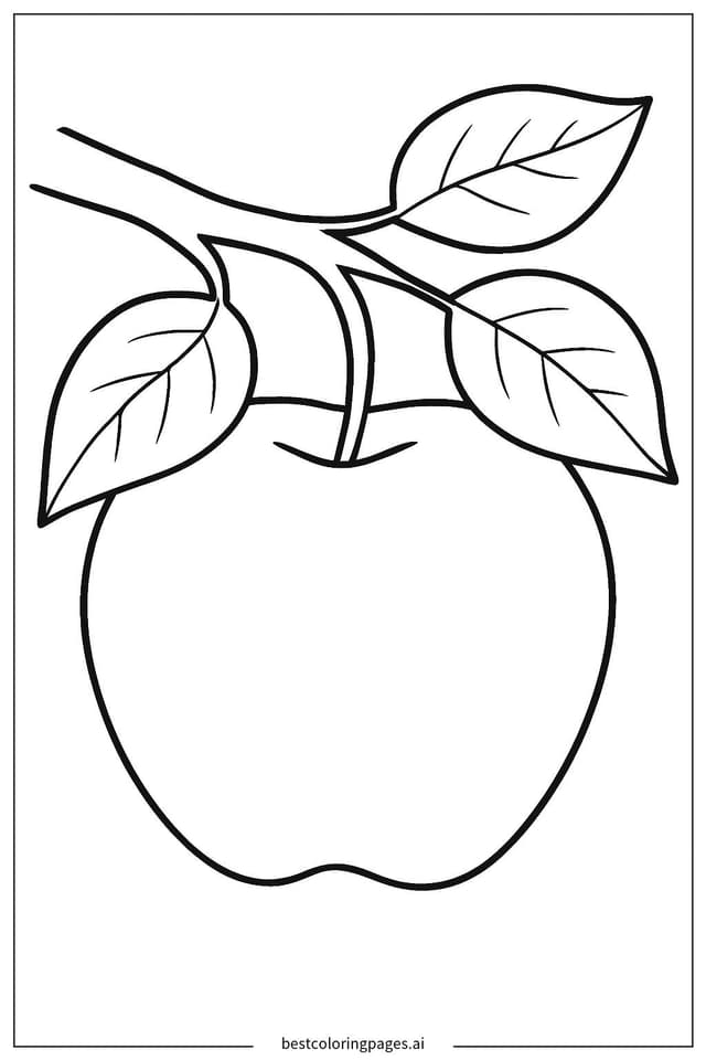 Apfel am Baum hängend Ausmalbilder