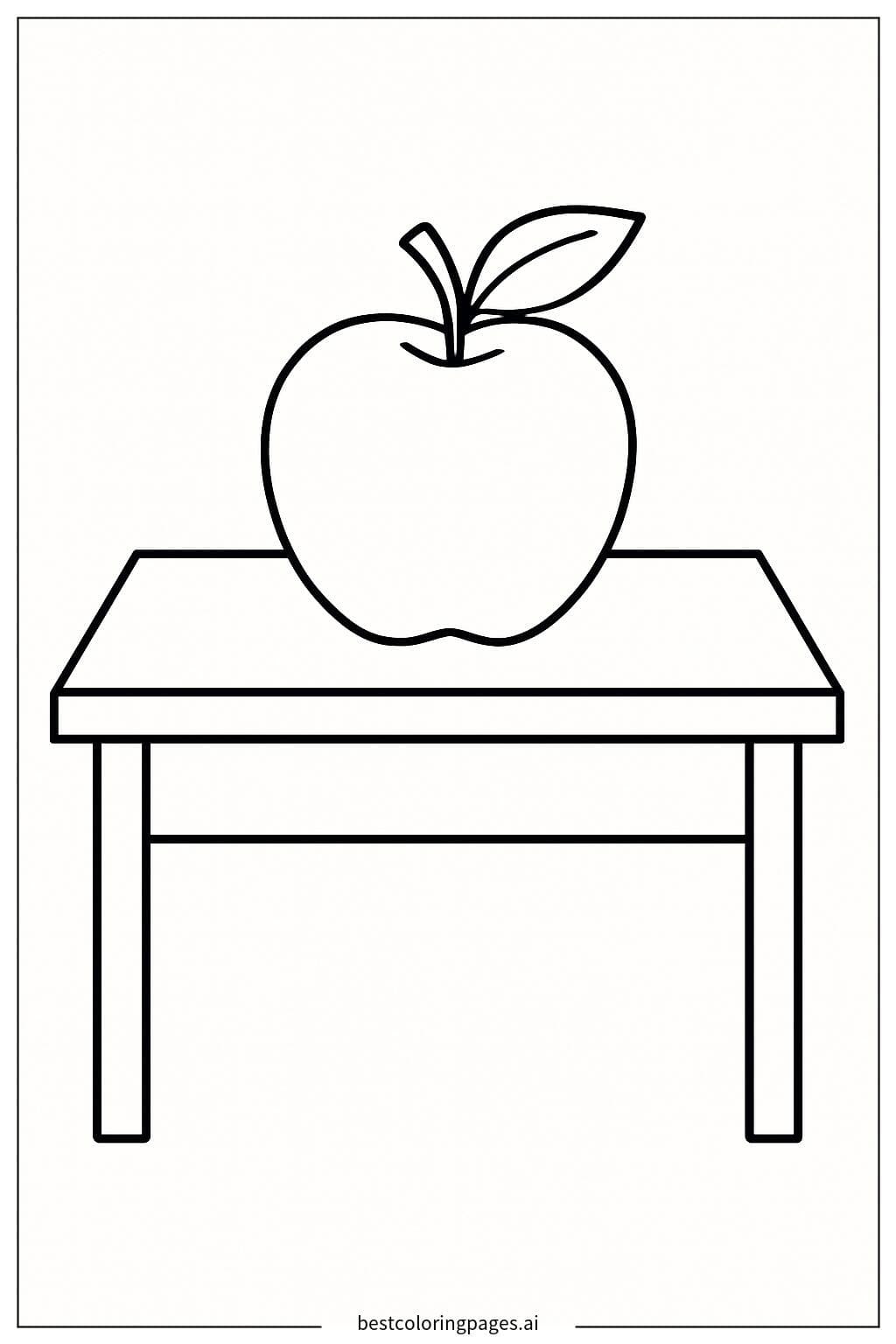 Apple on a School Desk