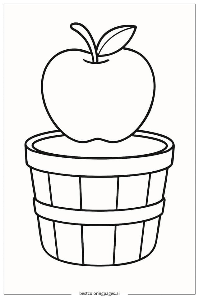 Apfel auf Erntekorb Ausmalbilder
