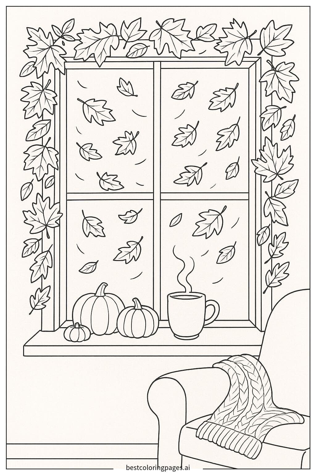 Cozy Autumn Leaves by the Window