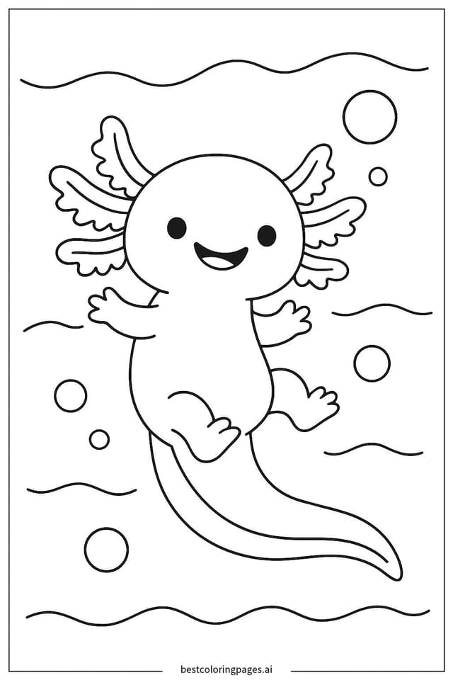 Relaxing Axolotl Coloring Pages