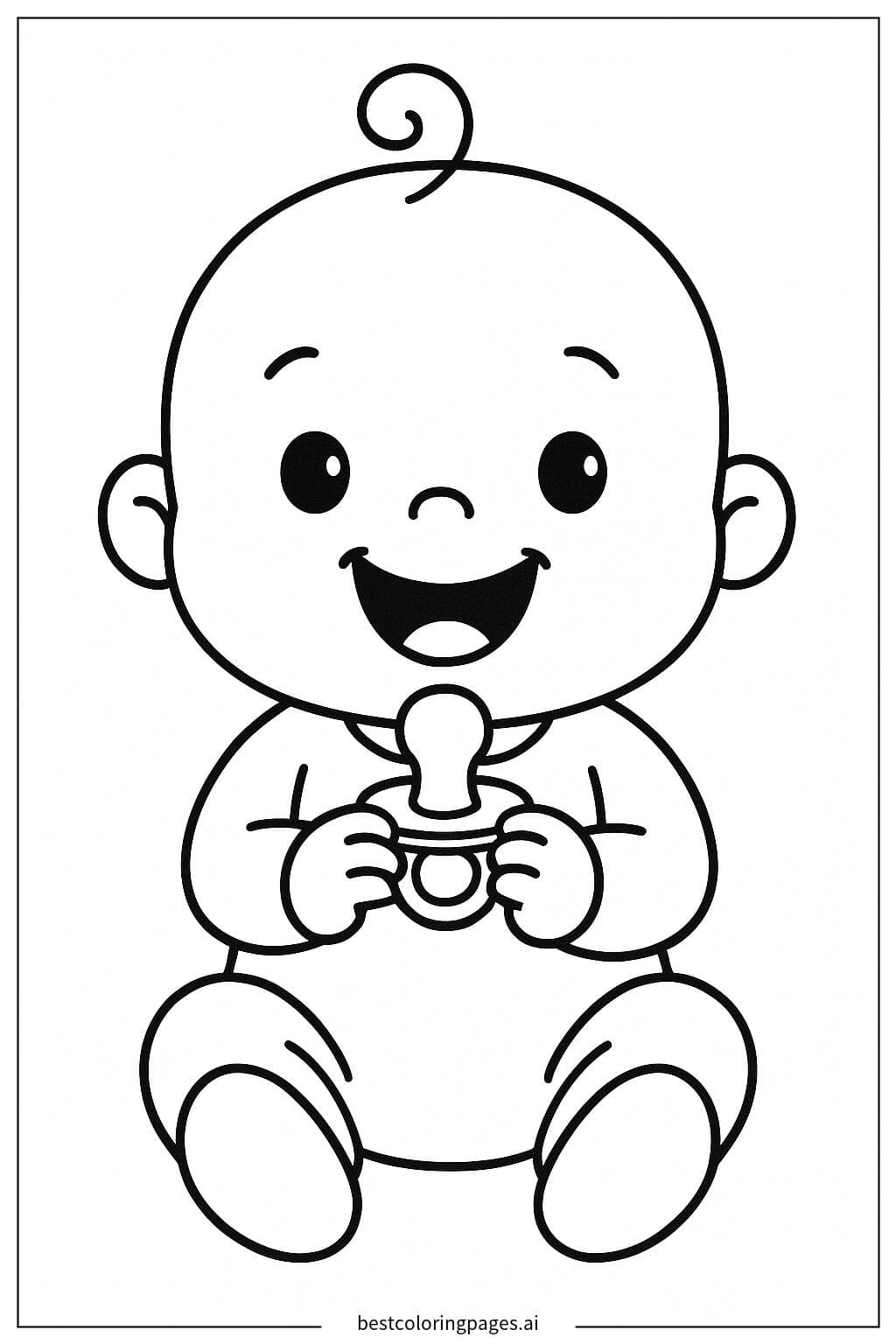 Adorable Baby Holding a Pacifier