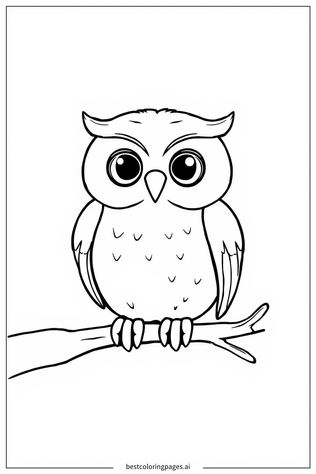 Baby Owl Sitting on a Branch