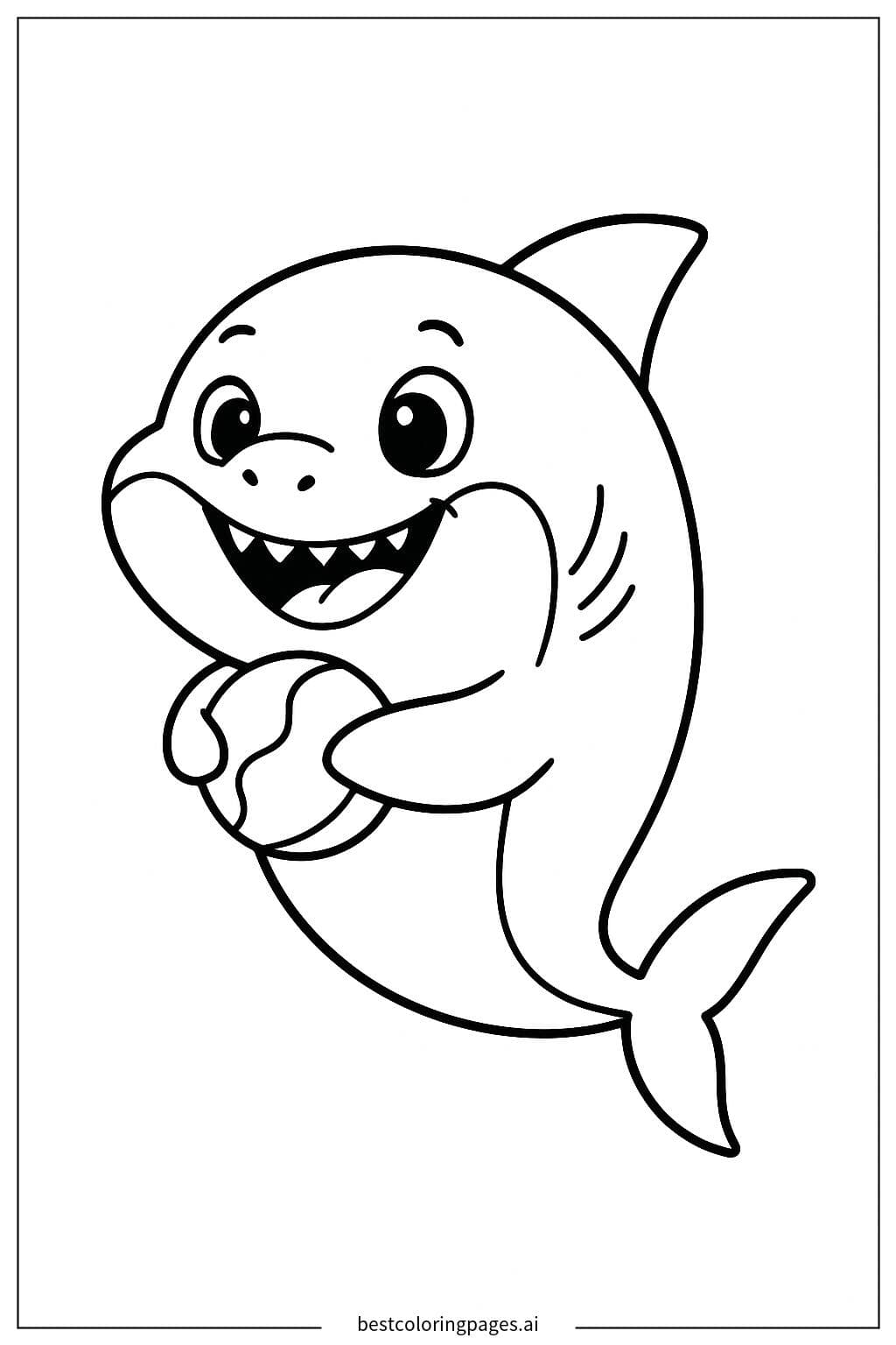 Playful Baby Shark with a Toy