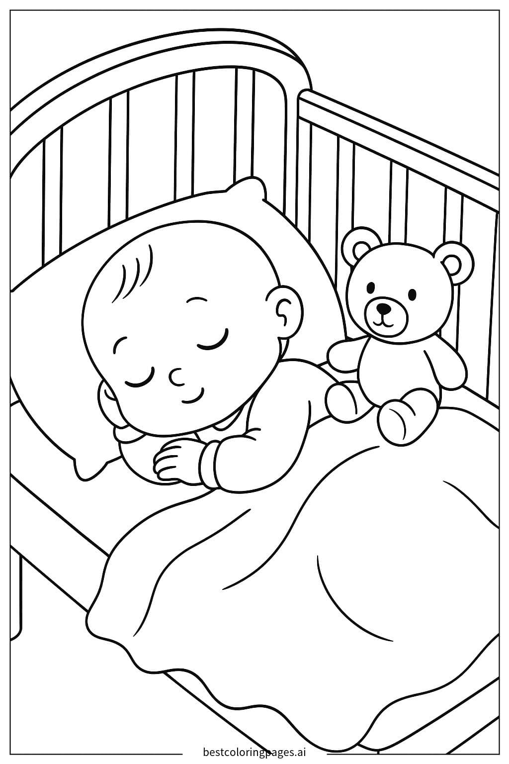Peaceful Baby Sleeping in a Cozy Crib