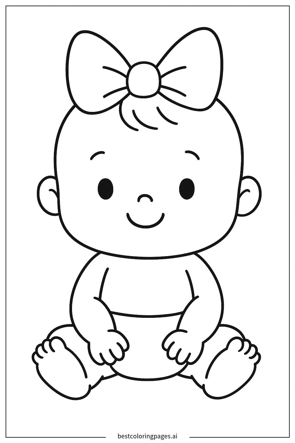 Adorable Baby with a Bow on Her Head