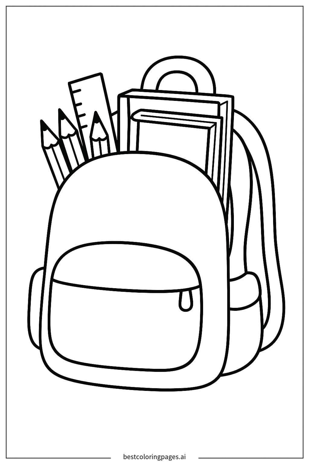 Backpack Filled with School Supplies
