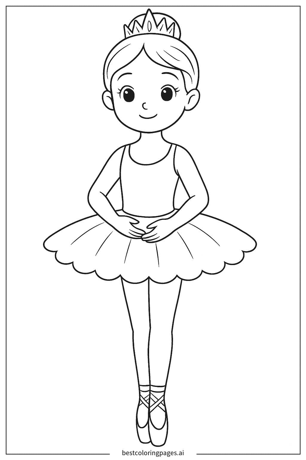 Dibujos de Bailarina en Primera Posición para Colorear