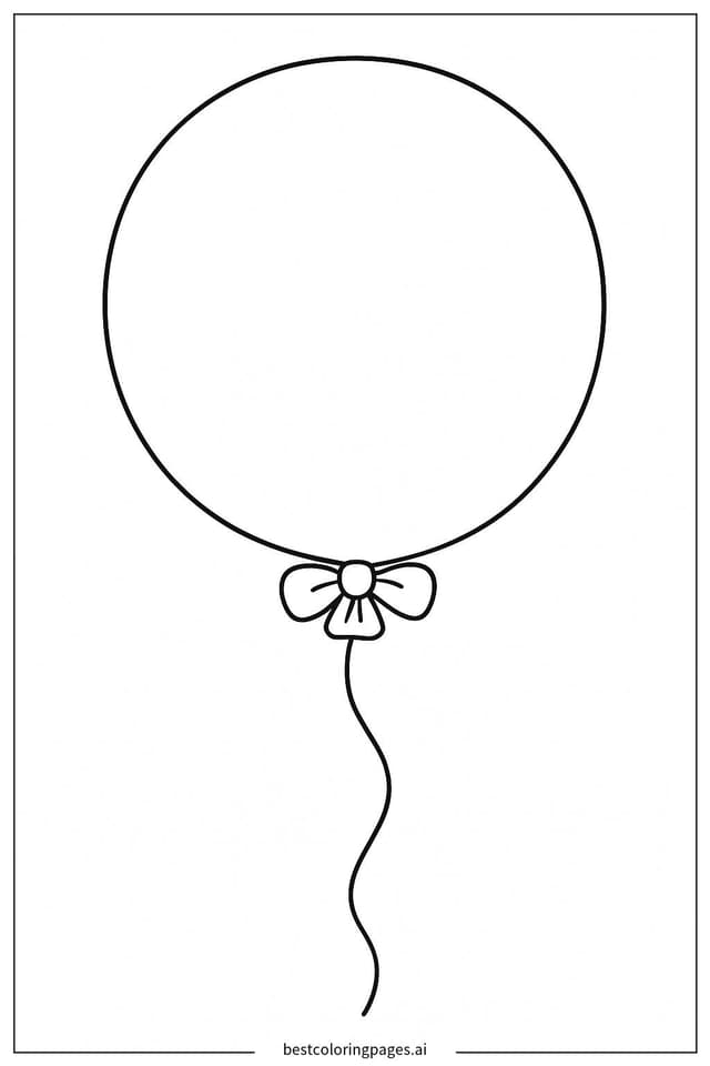 Dibujos de Globo con un lazo decorativo para Colorear