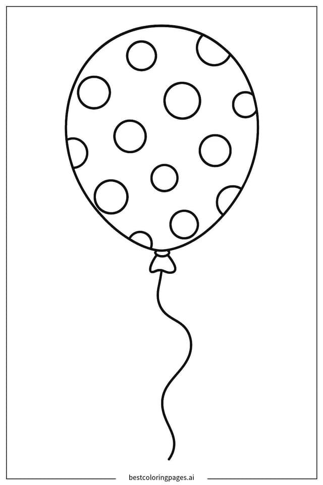 Dibujos de Globo con diseño de lunares para Colorear