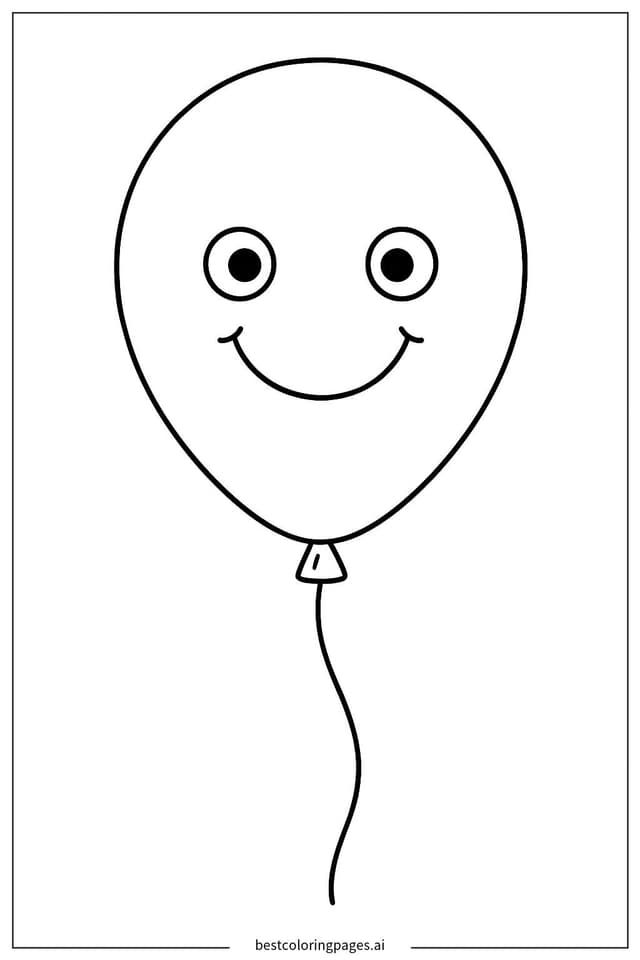 Dibujos de Globo con cara sonriente para Colorear
