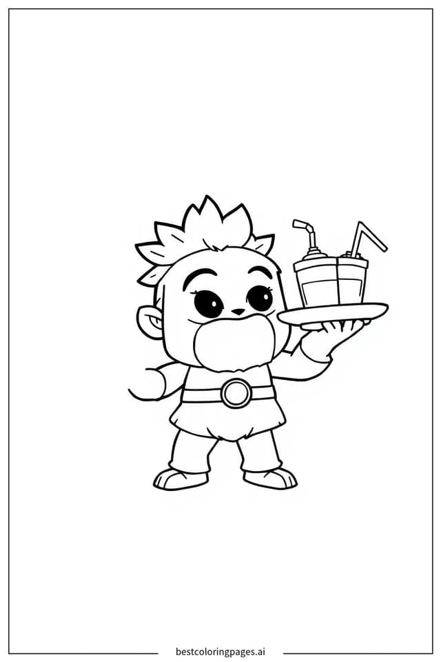 Coloriage Barley Servant des Boissons