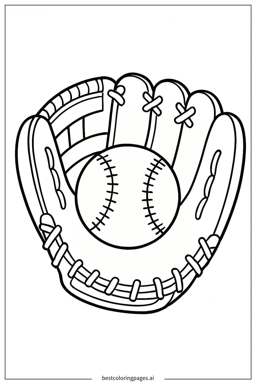Desenhos de Luva e bola de baseball para Colorir