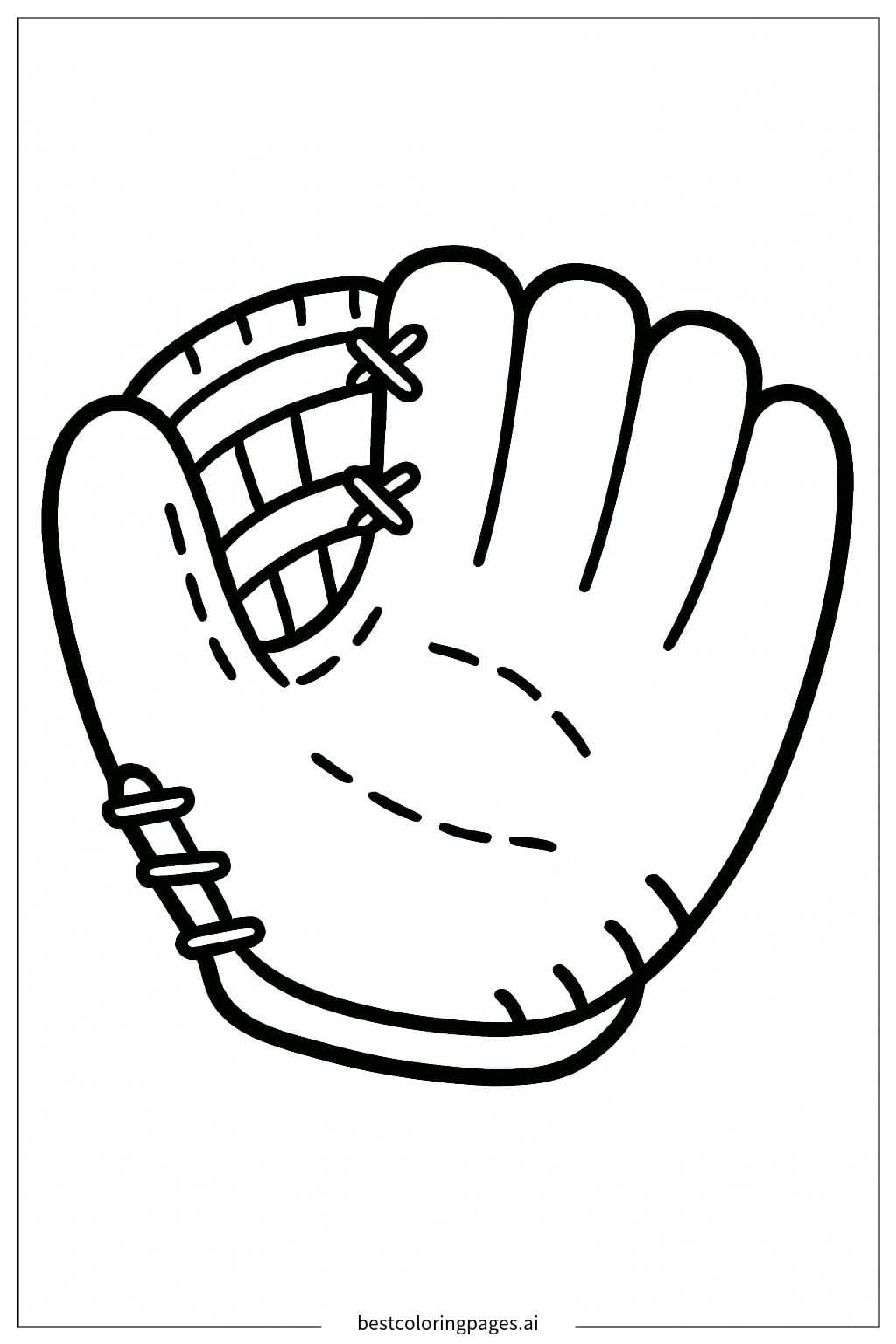 Desenhos de Luva de Beisebol Simples para Colorir