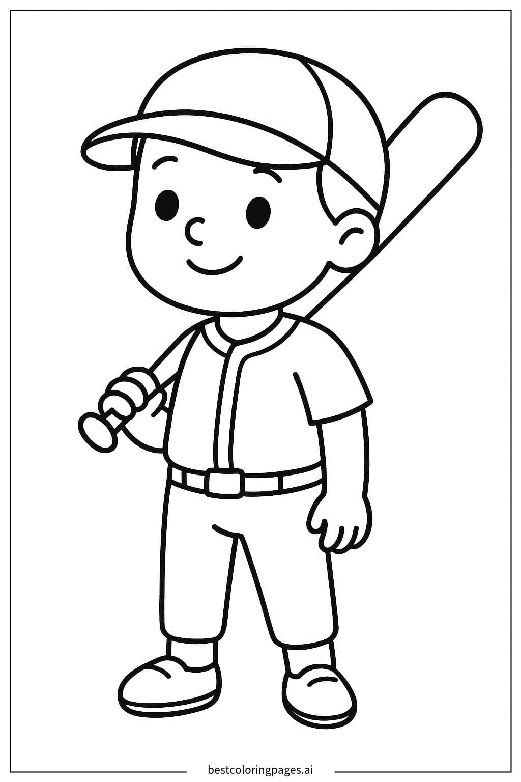 Baseball Player Holding a Bat