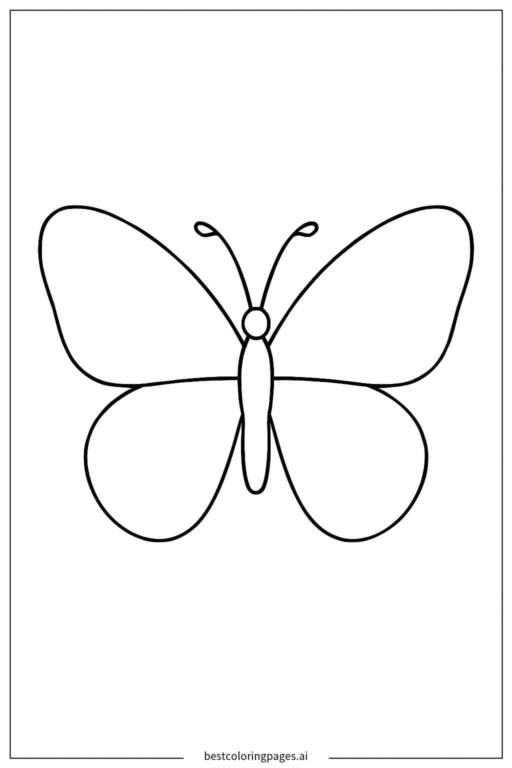 Simple Butterfly Coloring Page for Kids