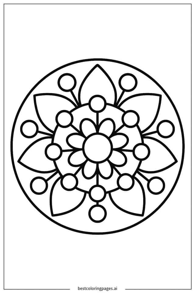 Captivating Circular Mandala Coloring Page