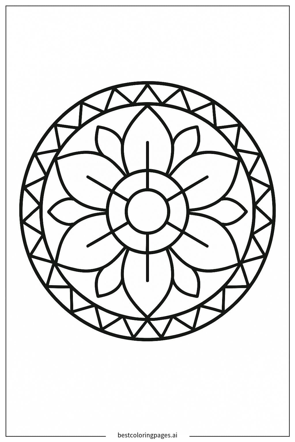 Mandala Básica con Líneas