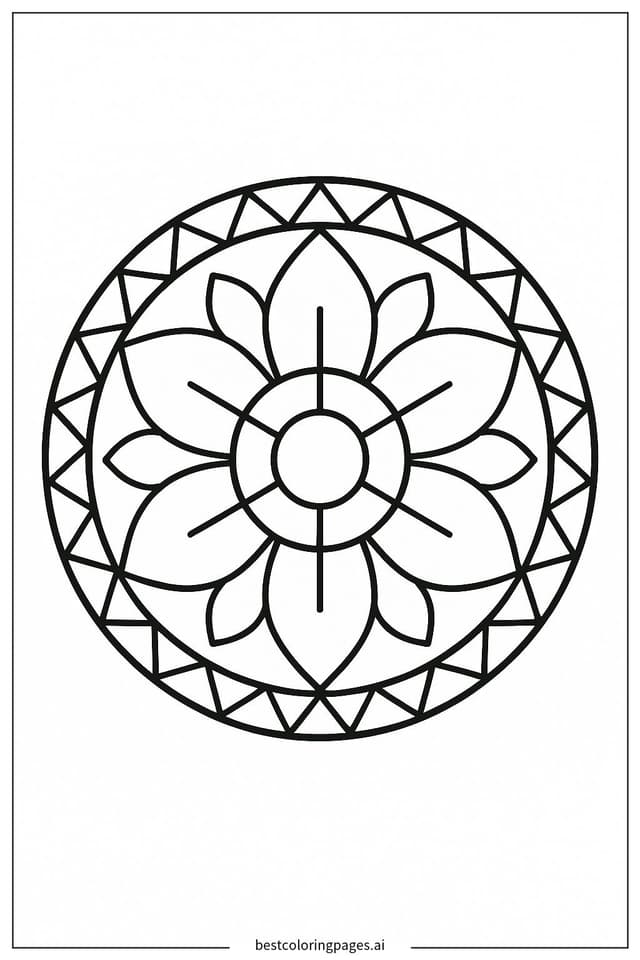 Simple Mandala Design Coloring Page