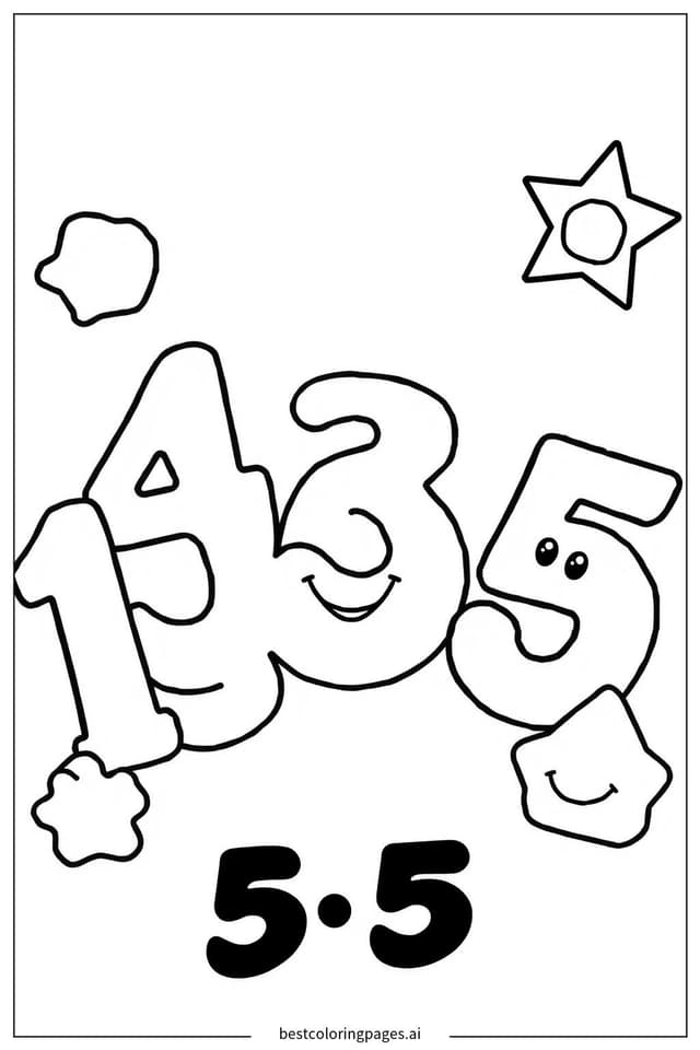 Fun with Basic Numbers Coloring Page