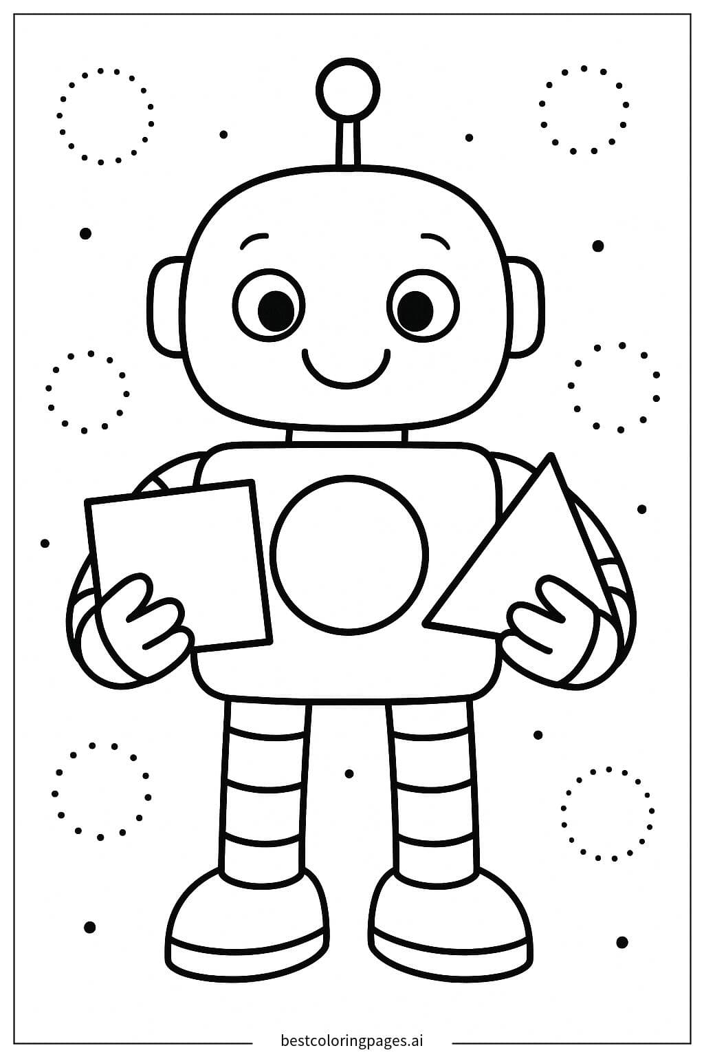 Fun with Basic Shapes: Robot Coloring Adventure