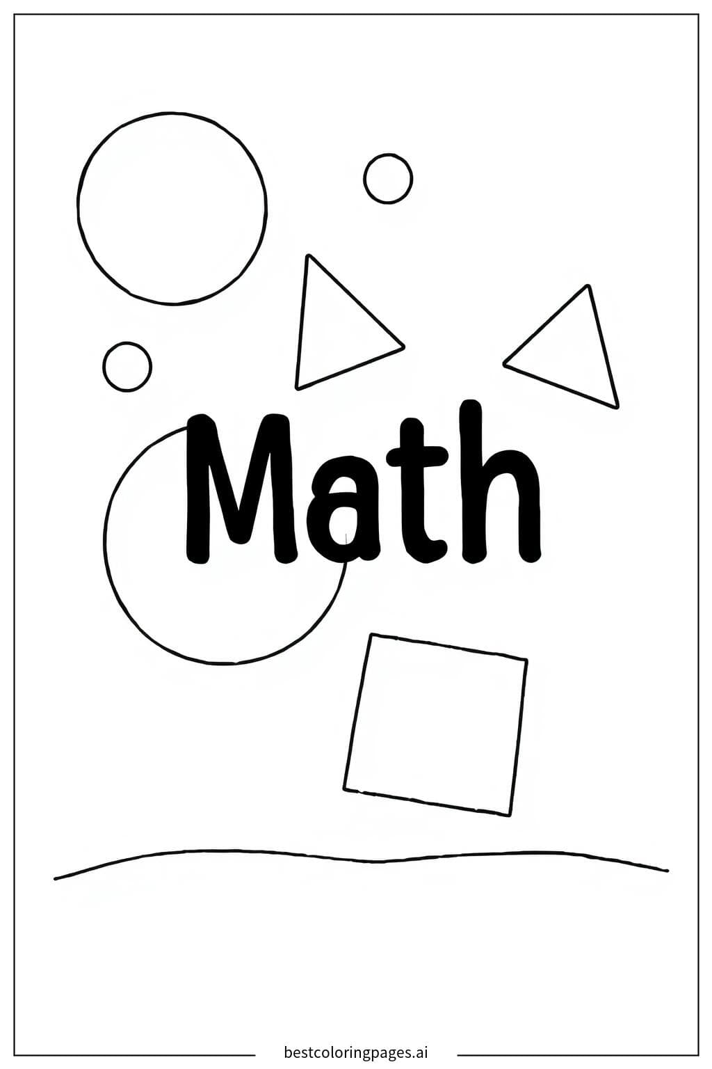 Floating Math Shapes Coloring Page