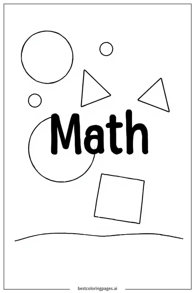 Floating Math Shapes Coloring Page Coloring Pages