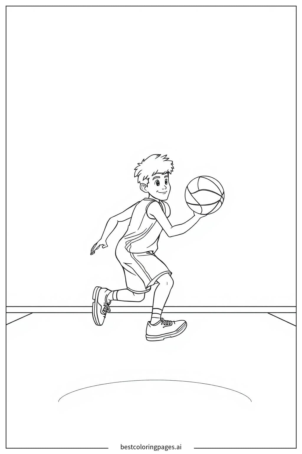 Jugador de Baloncesto Botando
