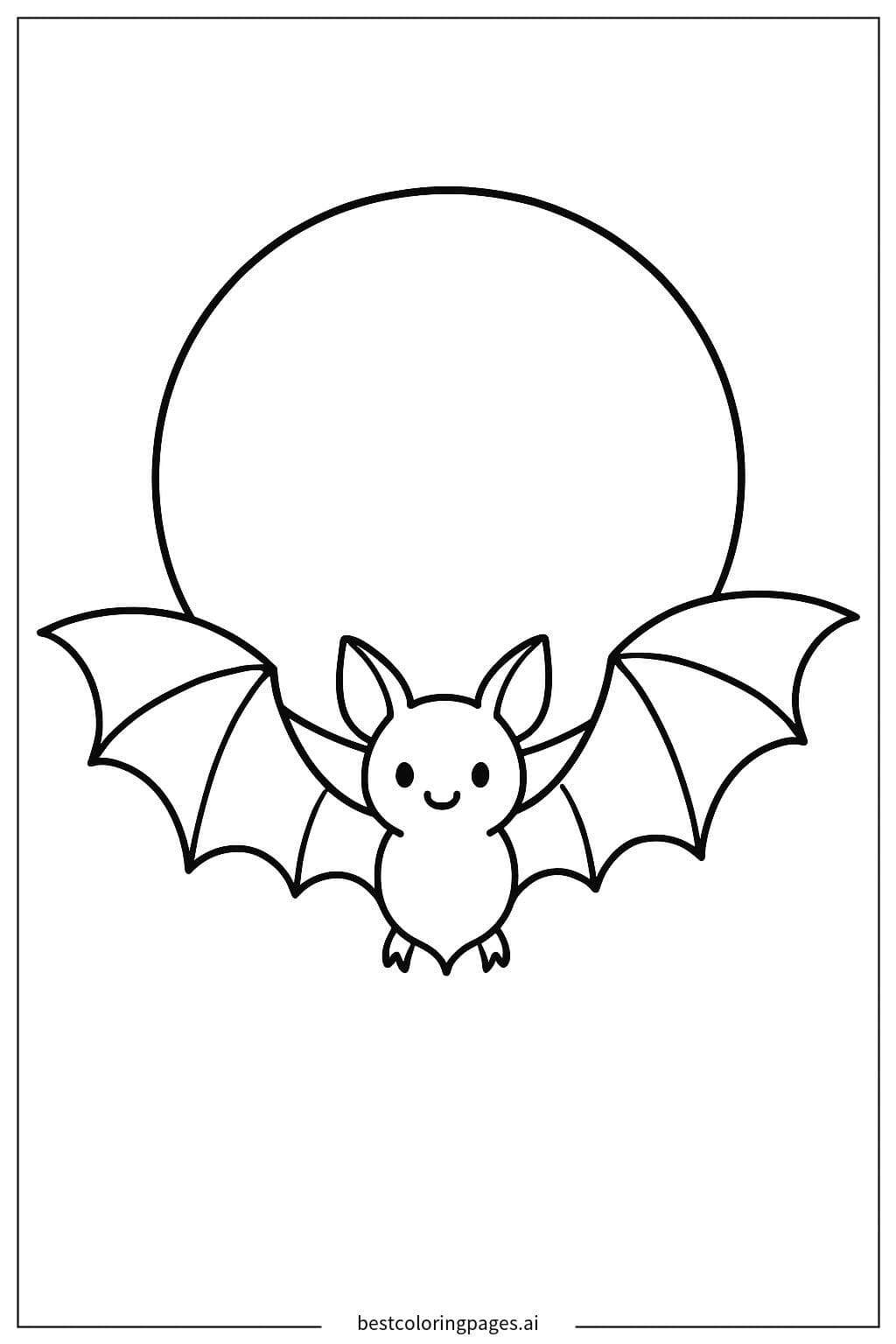 Fledermaus fliegt unter dem Mond