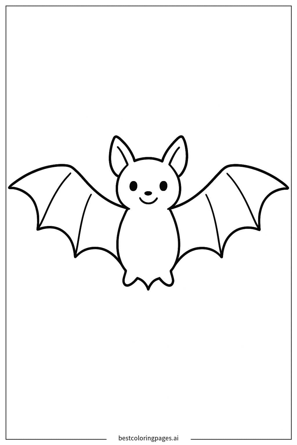 Fledermaus mit einfacher Flügelspannweite Ausmalbilder