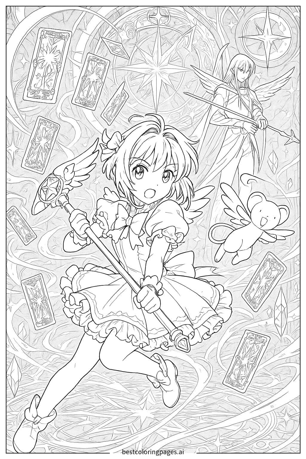 ภาพระบายสี การต่อสู้ในโลกของโครว์การ์ด