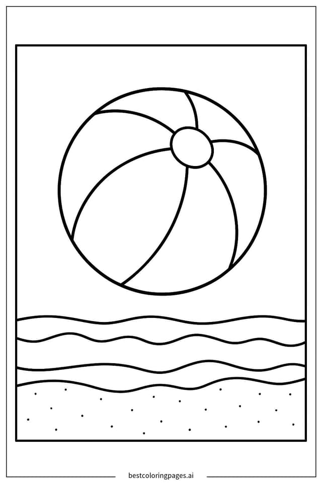 Strandball in der Luft Ausmalbilder