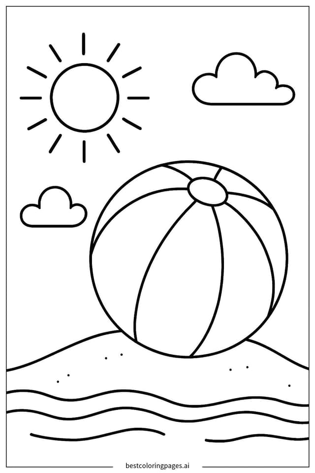 Strandball im Sand Ausmalbilder