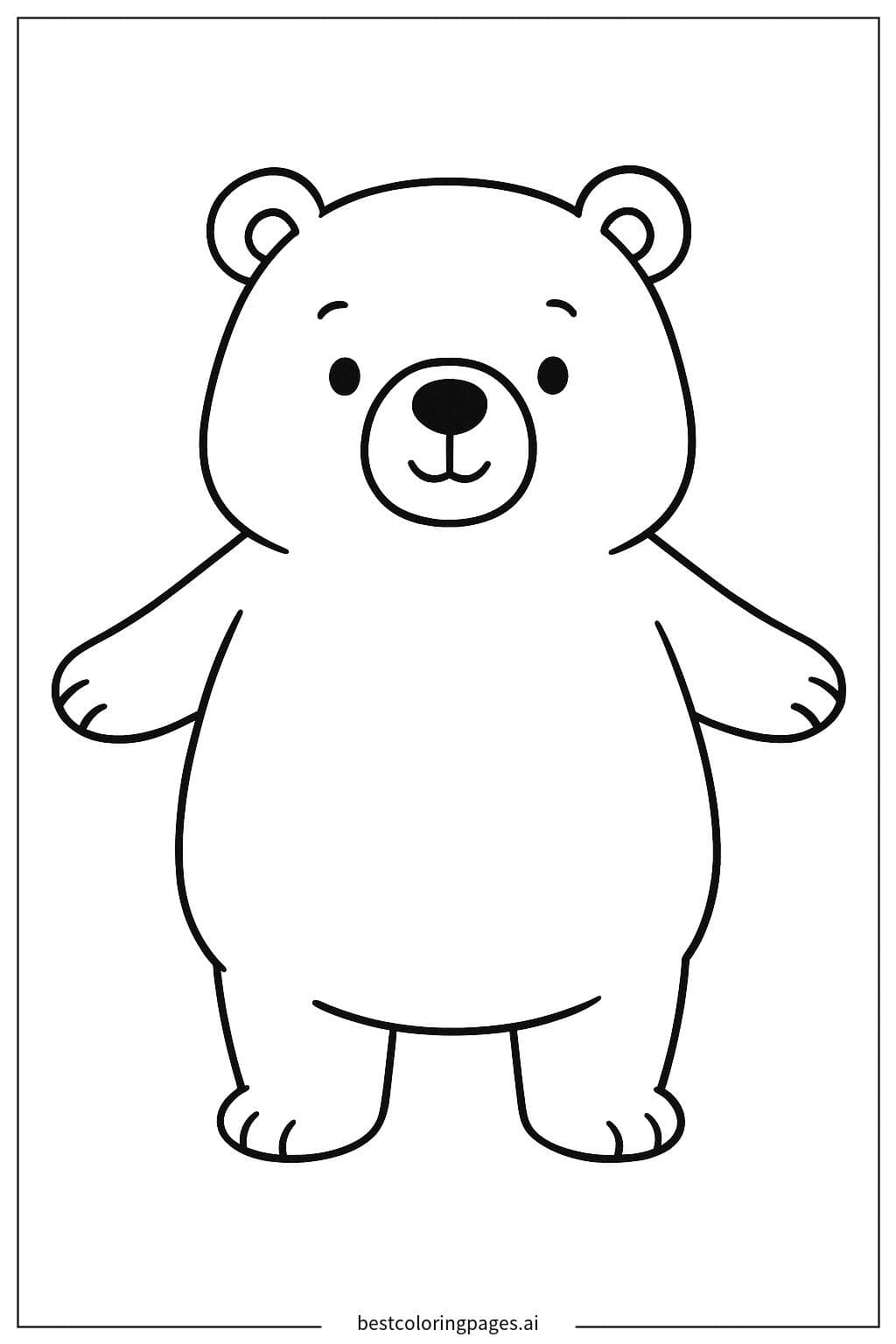 두 발로 서 있는 곰 색칠공부